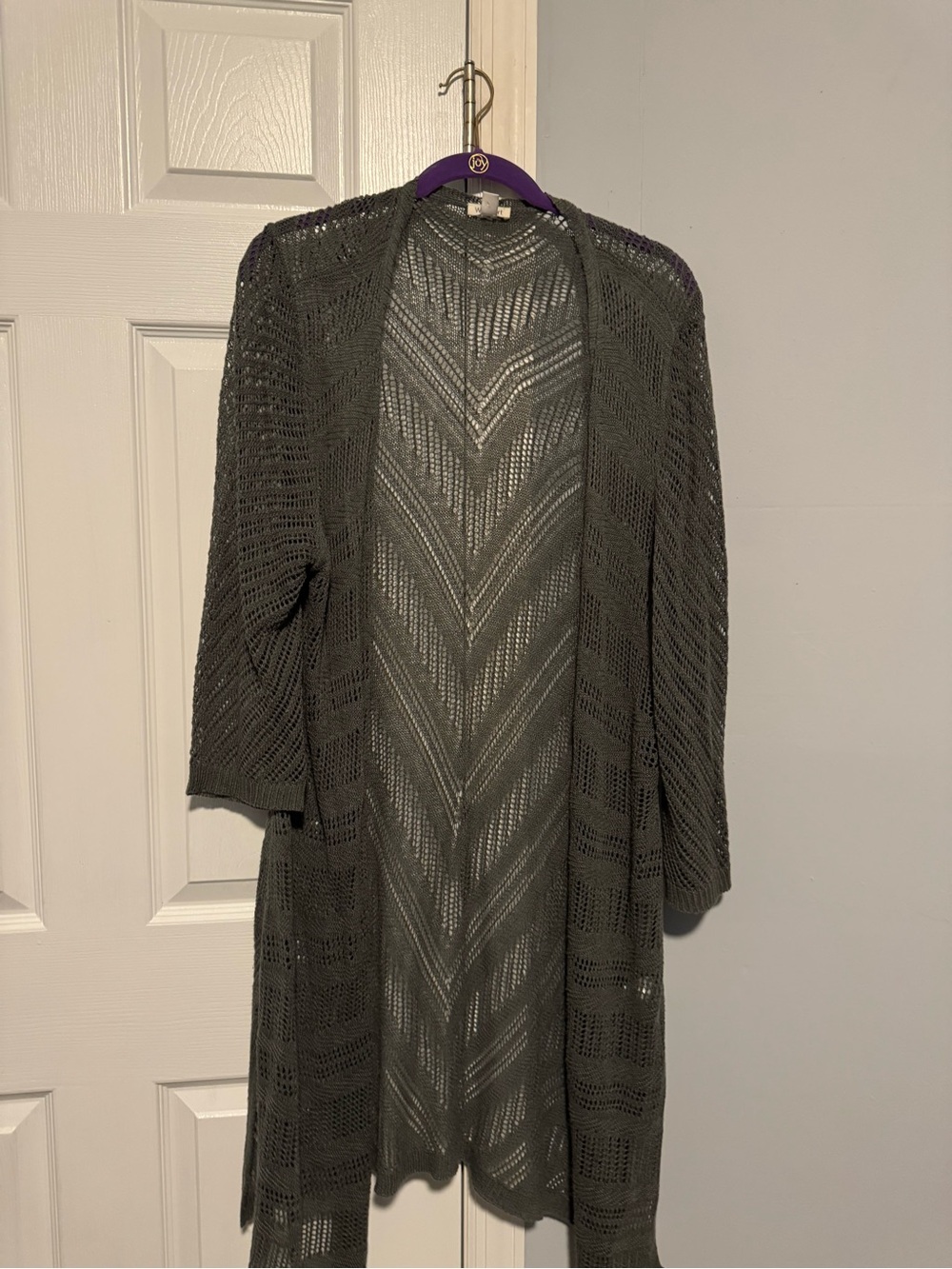 Westport Open-Front Knit Duster Cardigan - Gray